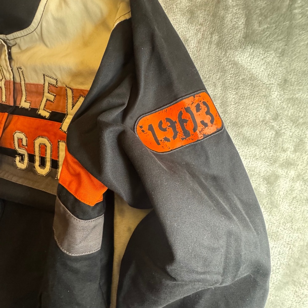 Harley-Davidson Womans Racing Division Jacket Bomber Size S Black Orange Rare - Picture 5 of 16